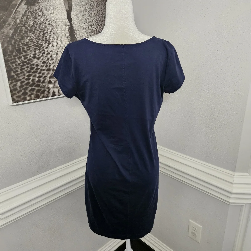 Lilly Pulitzer Navy Brewster Dress Embordered Nautical Womens Size M Pima Cotton - Picture 8 of 9